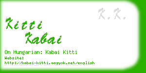 kitti kabai business card